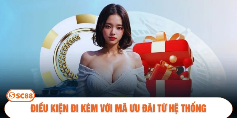 Điều kiện đi kèm với mã ưu đãi từ hệ thống